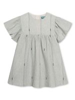 Kenzo Kids robe en coton à logo imprimé - Tons neutres