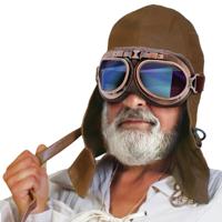 Verkleedkleren - volwassen - bruin - piloten pet - set 2dlg - carnaval