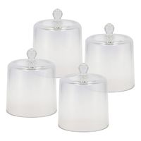 Amuse cloche - 4x stuks - transparant glas - D11 x H13 cm - hapjes stolp - amuseschaaltje