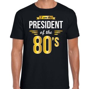 President of 80 s t-shirt zwart heren - Verkleed shirt jaren 80/ eighties feest