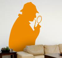 Muursticker silhouet Sherlock Holmes - thumbnail