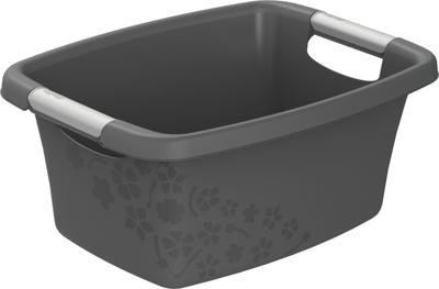 Rotho wasmand 25 liter flowers antraciet