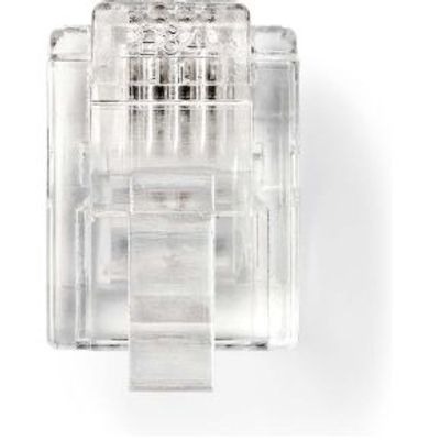 Telecom-Connector | Type Aansluiting: RJ11 | Recht | Connectorplating: Goud Verguld | PVC | Transpar