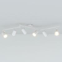 Riga - LED plafondlamp - 24 Watt 2070 Lumen - 6 spots - 4000K Neutraal wit - Draaibaar en dimbaar - GU10 - Kantelbaar - Plafondspot - IP20 Voor binnen - Wit