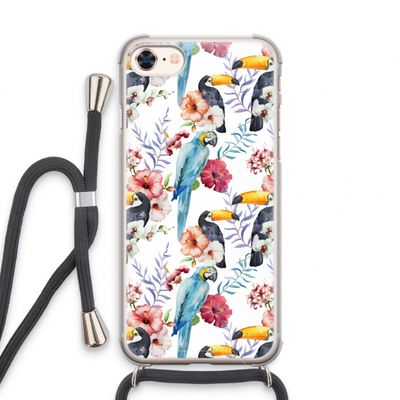 Bloemen tukan: iPhone 8 Transparant Hoesje met koord