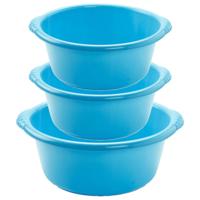 Voordeelset multi-functionele kunststof teiltjes blauw in 3-formaten