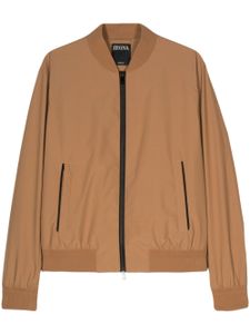 Zegna veste bomber à logo appliqué - Marron