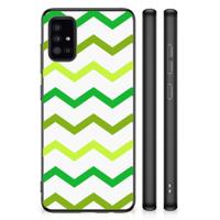 Samsung Galaxy A51 Bumper Case Zigzag Groen Samsung Galaxy A51 Bumper Case Zigzag Groen