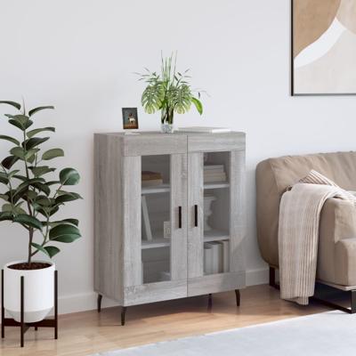 Dressoir 69,5x34x90 cm bewerkt hout grijs sonoma eikenkleurig