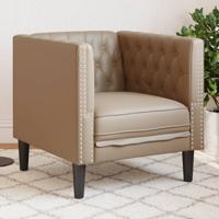 Fauteuil Chesterfield-stijl kunstleer cappuccinokleurig