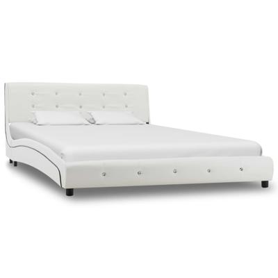 Bedframe kunstleer wit 140x200 cm