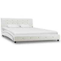 Bedframe kunstleer wit 140x200 cm