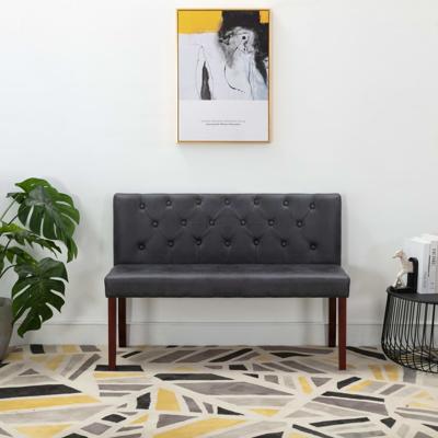 Bankje 120 cm kunstsuède grijs