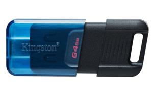 Kingston DataTraveler 80 M USB-stick Retail 64 GB Zwart/blauw DT80M/64GB USB-C