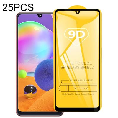 Voor Galaxy A31 25 PCS 9D Full Glue Full Screen Tempered Glass Film