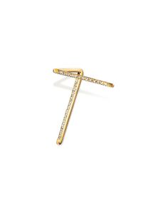 Shihara boucle d'oreille Post 0302 à détails de diamants - Métallisé