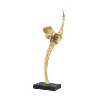 PTMD Yobie Gold casted alu swan statue black base L - thumbnail