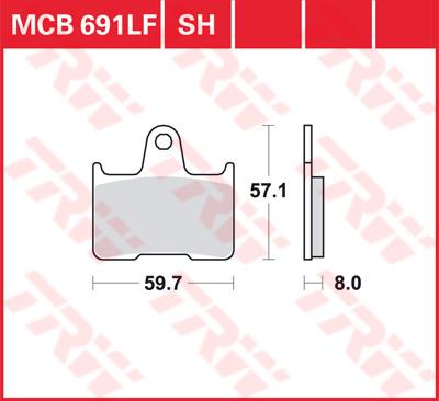 TRW Remblokken, en remschoenen voor de moto, MCB691 Allround organisch