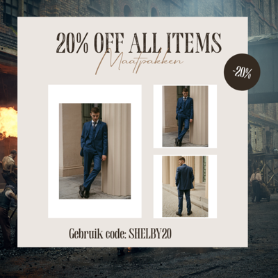 Maatpak Voor Heren | 3-delig Pak | Marineblauw | Kamgaren Wol | Lichtgewicht & Ademend | Peaky Blinders