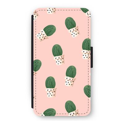 Cactusprint roze: iPhone 11 Pro Flip Hoesje
