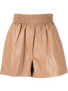 STAND STUDIO short en cuir artificiel à taille élastiquée - Tons neutres