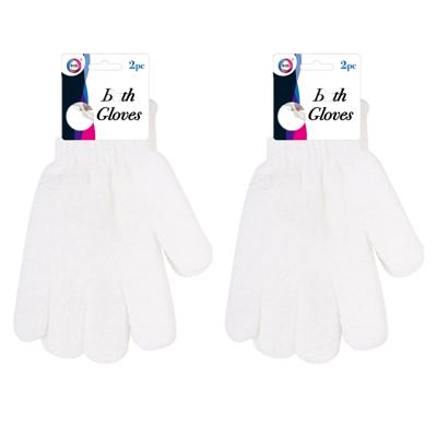 Scrub washandjes - 4x st - wit - one size - volwassenen - was handschoenen