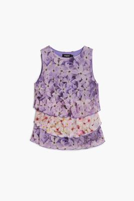 Bloemenlaagjes T-shirt - RED - S