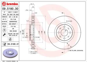 Remmenset, remschijf BREMBO, Remschijftype: Binnen geventileerd, Inbouwplaats: Vooras, u.a. für Fiat, Alfa Romeo, Lancia