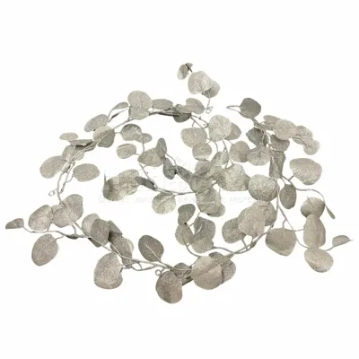 Guirlande Glitter Blad 180cm Zilver 1st