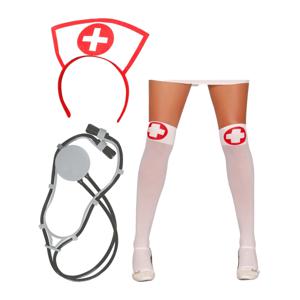 Sexy zuster/verpleegster verkleed set - 3-delig - carnaval accessoires