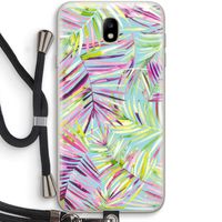 Tropical Palms Blue: Samsung Galaxy J7 (2017) Transparant Hoesje met koord