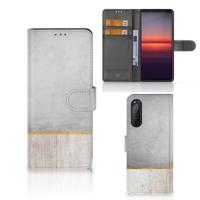 Sony Xperia 5II | Book Style Case | Wood Concrete