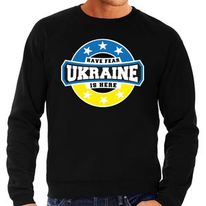 Have fear Ukraine is here / Oekraine supporter sweater zwart voor heren