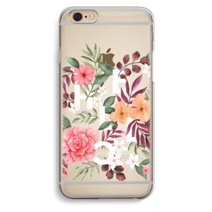 Hello in flowers: iPhone 6 / 6S Transparant Hoesje