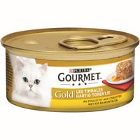 Gold hartig torentje met kip en wortelen 85g kattenvoer Gourmet - Gourmet