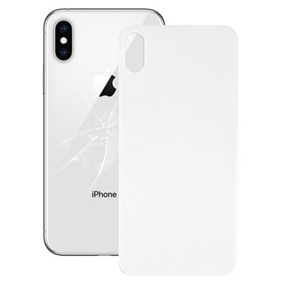 Gemakkelijk vervanging grote camera gat glas terug batterij cover met lijm voor iPhone XS (wit)
