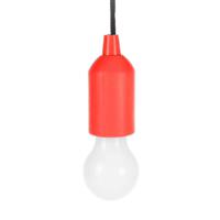 Treklamp LED licht - kunststof - rood - 15 cm - met koord van 90 cm