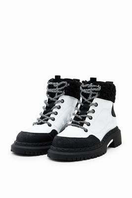 Trekkinglaars met veters - WHITE - 39