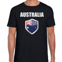 Australie vlag thema landen t-shirt - zwart - voor heren - Supporters kleding - korte mouwen