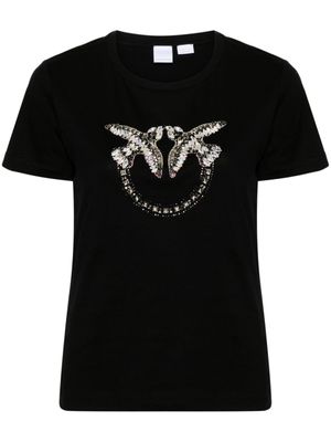 PINKO t-shirt Love Birds à ornements - Noir