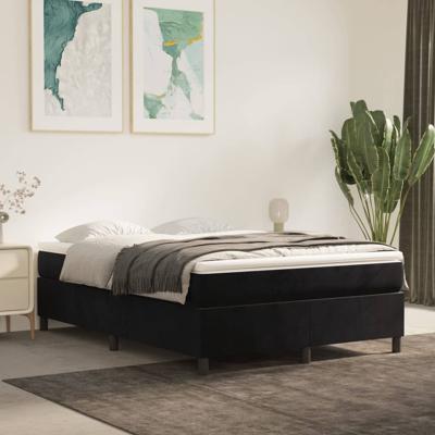 Boxspring met matras fluweel zwart 140x190 cm