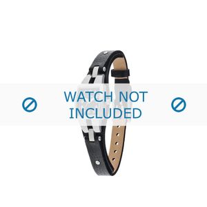 Fossil horlogeband JR1114 Leder Zwart 15mm