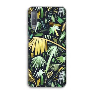 Tropical Palms Dark: Samsung Galaxy A7 (2018) Transparant Hoesje