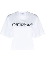 Off-White Big Logo Bookish cropped T-shirt - Blanc - thumbnail