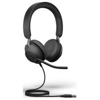 Jabra Evolve2 40 SE USB C/A MS Stereo On Ear headset Kabel Zwart Computer