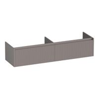 Brauer Embrace Wavy - Onderkast - 160 cm - met 2 Softclose Lades Greeploos en 2 Sifon Uitsparingen - Mat Taupe