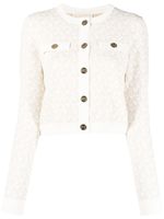 Michael Michael Kors cardigan boutonné à motif monogrammé - Blanc