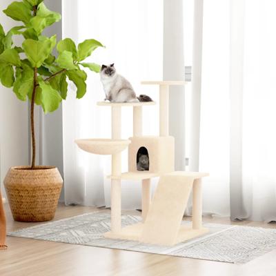 VidaXL Kattenmeubel met sisal krabpalen 94 cm crèmekleurig