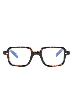 Cutler & Gross lunettes de vue carrées à effet écailles de tortue - Marron