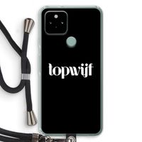 Topwijf Zwart: Pixel 5 Transparant Hoesje met koord
